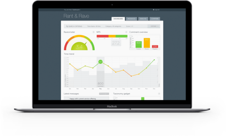 Mockup of the Rant&Rave web app